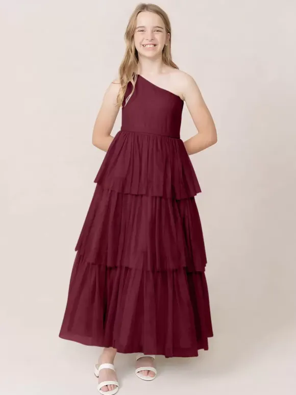 Robes de soirée de mariage Belles enfants robe de soirée sociale mariage robe de fille de fleur de mariage robes de fille de fleur sans manches à plusieurs niveaux gris clair