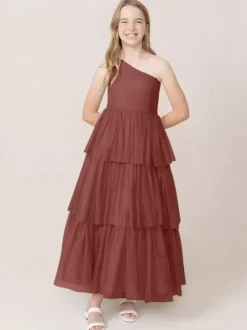 Robes de soirée de mariage Belles enfants robe de soirée sociale mariage robe de fille de fleur de mariage robes de fille de fleur sans manches à plusieurs niveaux gris clair