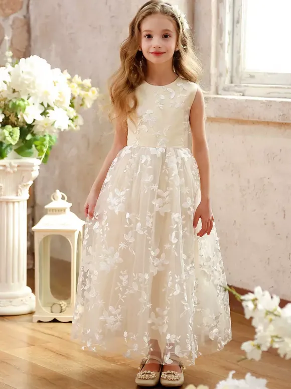 Robes de soirée de mariage Robes de demoiselle d'honneur bon marché Robe de soirée sociale pour enfants Robe de demoiselle d'honneur de mariage Robes de demoiselle d'honneur sans manches