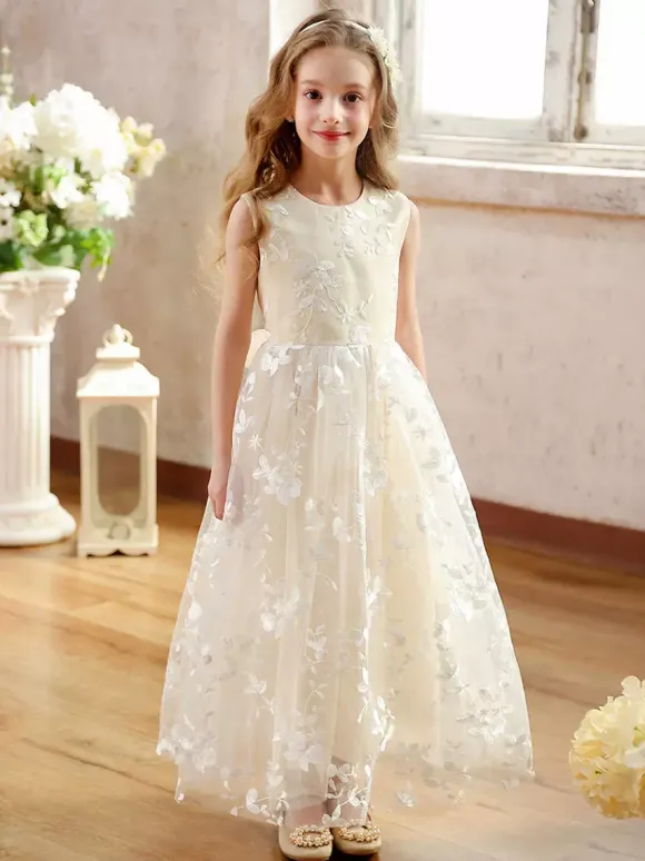 Robes de soirée de mariage Robes de demoiselle d'honneur bon marché Robe de soirée sociale pour enfants Robe de demoiselle d'honneur de mariage Robes de demoiselle d'honneur sans manches