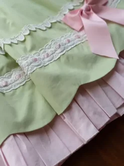 Robes gothiques Lolita avec n艙uds et volants Noir Vert
