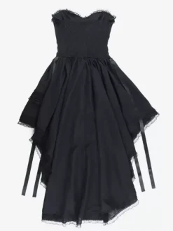 Robes Gothiques Lolita Dentelle Volants Noir Noir