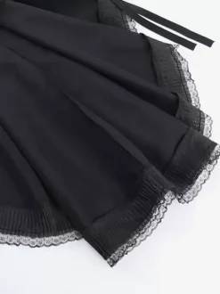 Robes Gothiques Lolita Dentelle Volants Noir Noir