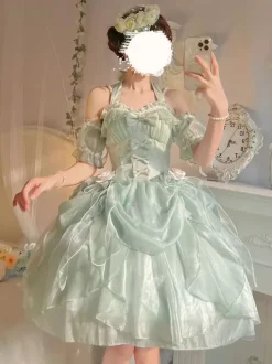 Robes Gothiques Lolita À Volants N艙uds Noirs Robe De Princesse Lolita JSK