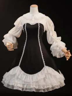 Robes Gothiques Lolita Volants Noir
