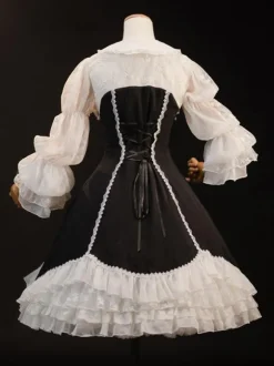 Robes Gothiques Lolita Volants Noir