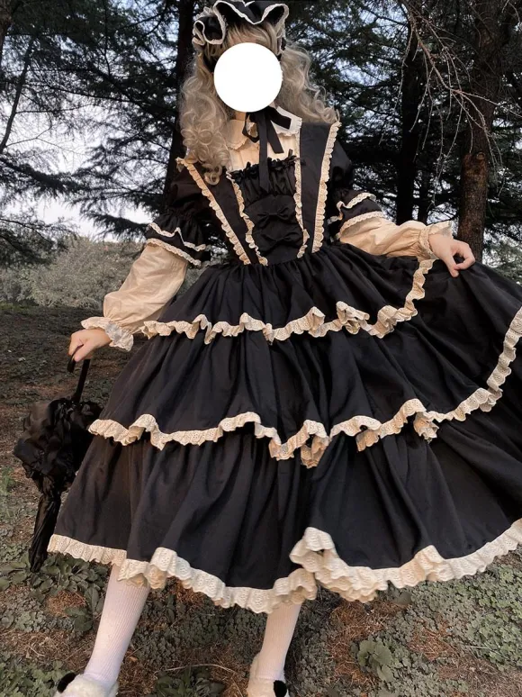 Robes Lolita Gothiques N艙uds Volants Violet Violet