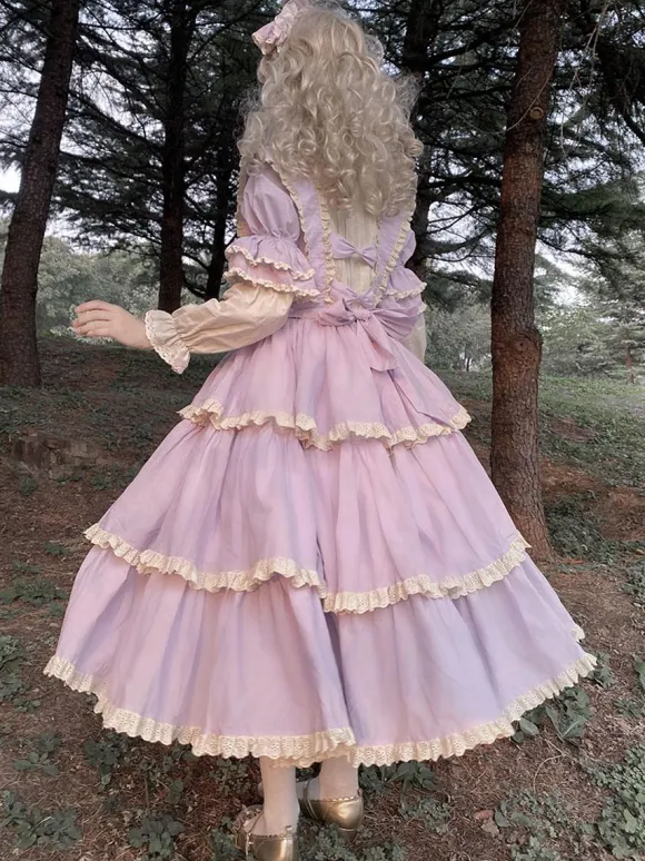 Robes Lolita Gothiques N艙uds Volants Violet Violet