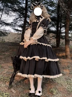 Robes Lolita Gothiques N艙uds Volants Violet Violet