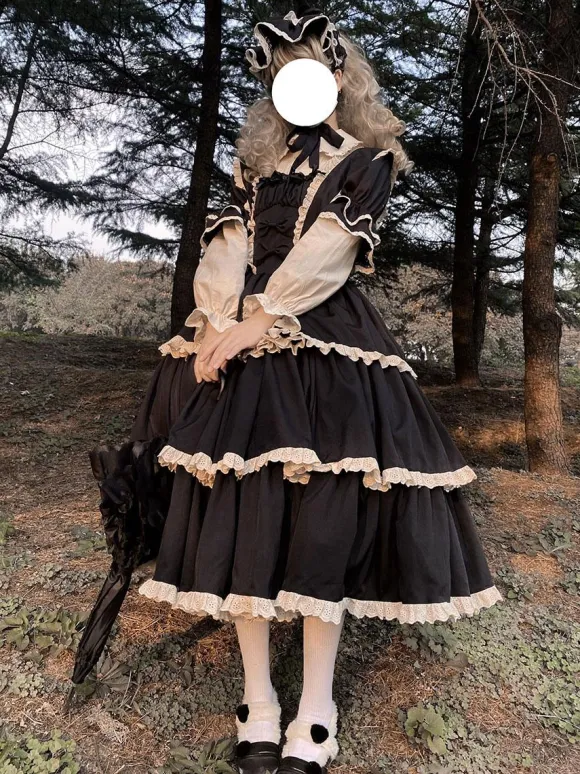 Robes Lolita Gothiques N艙uds Volants Violet Violet