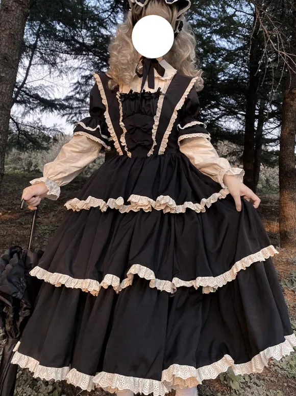 Robes Lolita Gothiques N艙uds Volants Violet Violet