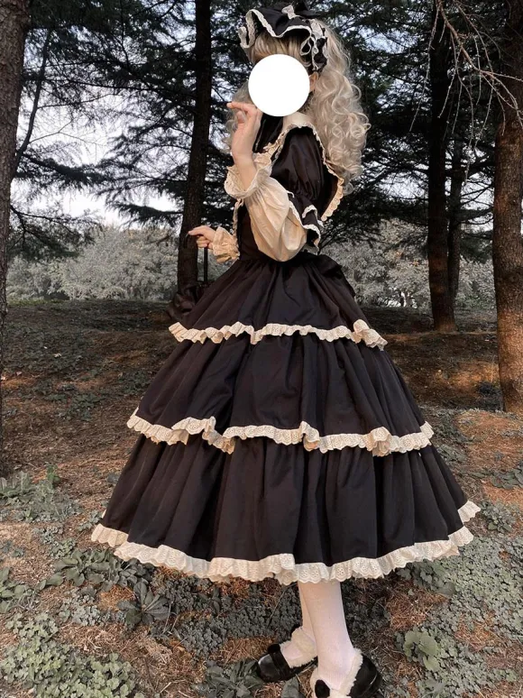 Robes Lolita Gothiques N艙uds Volants Violet Violet