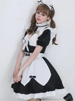 Robes Lolita Gothiques Volants N艙uds Noir Mignonne