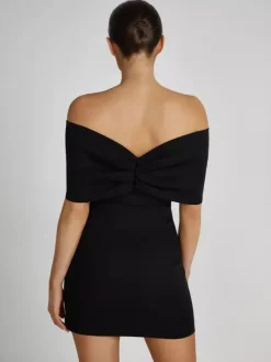 Robes moulantes dos nu replié robes de soirée mini en noir