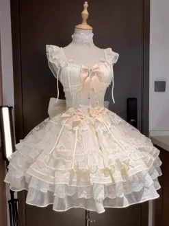 Robe Sweet Lolita Ballet JSK en polyester sans manches Robe Sweet Hime Lolita