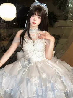 Robe Sweet Lolita Ballet JSK en polyester multicouche sans manches