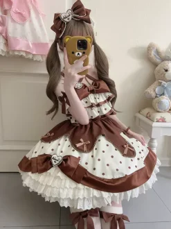 Robe Sweet Lolita en polyester sans manches robe Sweet Jumper Lolita