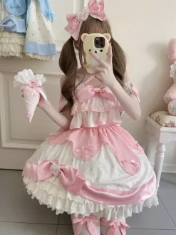 Robe Sweet Lolita en polyester sans manches robe Sweet Jumper Lolita