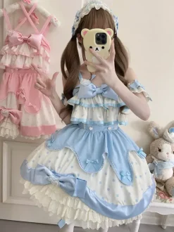 Robe Sweet Lolita en polyester sans manches robe Sweet Jumper Lolita