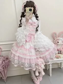 Robe Sweet Lolita en polyester pull sans manches