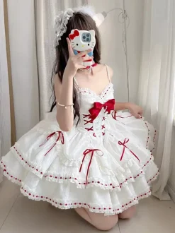 Robe Sweet Lolita en polyester sans manches robe Sweet Jumper Lolita