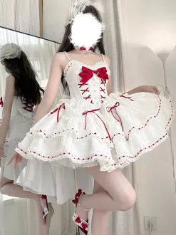 Robe Sweet Lolita en polyester sans manches robe Sweet Jumper Lolita
