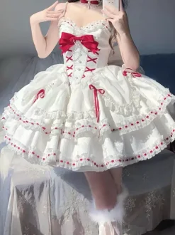 Robe Sweet Lolita en polyester sans manches robe Sweet Jumper Lolita