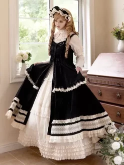 Robe Sweet Lolita en polyester sans manches robe Sweet Jumper Lolita