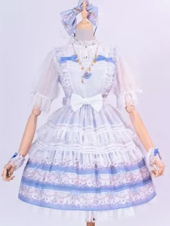 Robe Sweet Lolita en polyester à manches courtes Robe Sweet Lolita