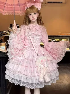 Robe Sweet Lolita en polyester pull sans manches
