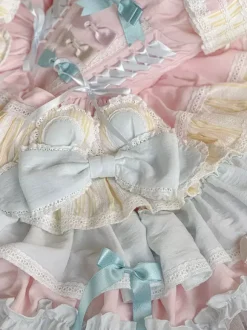 Robe Sweet Lolita JSK ensemble 5 pièces sans manches à plusieurs couches