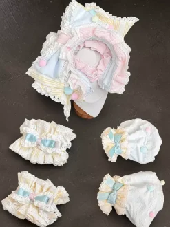 Robe Sweet Lolita JSK ensemble 5 pièces sans manches à plusieurs couches