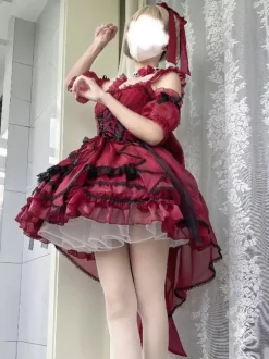 Robe Sweet Lolita JSK Glaze Fantasy sans manches à volants broderie et n艙ud papillon 4 couleurs