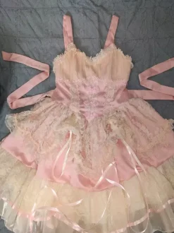 Robe Sweet Lolita OP plissée sans manches en polyester Robe Sweet Lolita Hime rose