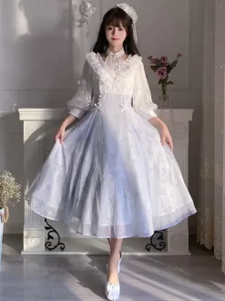 Robe Sweet Lolita Robe manches 3/4 en polyester Robe Sweet Lolita