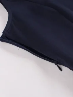 Robe trapèze rétro sans manches à col marin et n艙ud papillon pour femme 2026