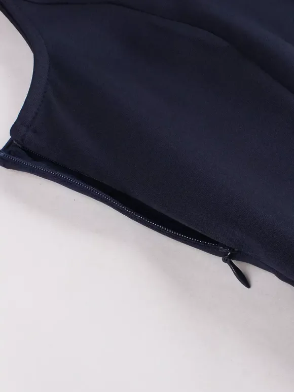 Robe trapèze rétro sans manches à col marin et n艙ud papillon pour femme 2026