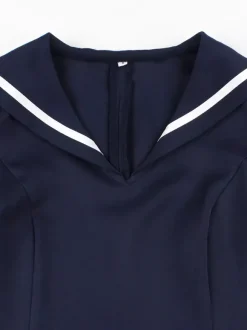 Robe trapèze rétro sans manches à col marin et n艙ud papillon pour femme 2026