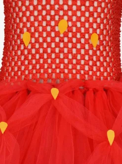 Robe Tunique Enfants Cadeaux Noël Robe De Soirée De Vacances De Noël En Fibre De Polyester Rouge Fraise
