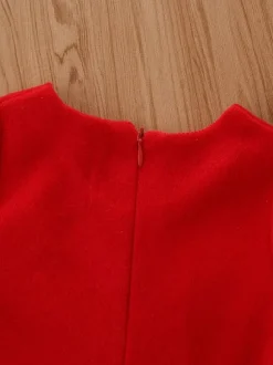 Robe Tunique Pour Noël Robe De Soirée Cadeaux Noël En Fibre De Polyester Rouge Père Noël