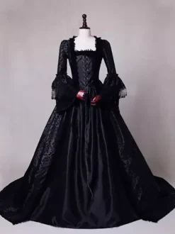 Robe Victorienne médiévale victorienne Robe Rococo Robe Marie Antoinette Opéra Costume Rétro Déguisements Halloween Bourgogne