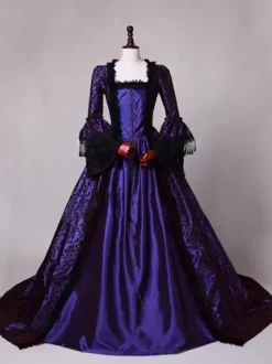 Robe Victorienne médiévale victorienne Robe Rococo Robe Marie Antoinette Opéra Costume Rétro Déguisements Halloween Bourgogne