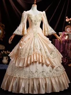Robe Victorienne  Robe Victorienne Femmes Rétro À Volants Fleur Demi Manches Robe Marie-antoinette Époque Victorienne Vêtements Vintage Robe Halloween