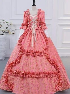 Robe Victorienne Rétro Champagne Robe Robe Marie Antoinette Femme Vêtements Vintage De Style Européen