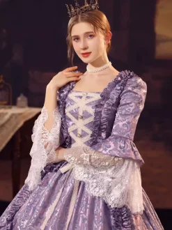 Robe Victorienne Rétro Champagne Robe Robe Marie Antoinette Femme Vêtements Vintage De Style Européen