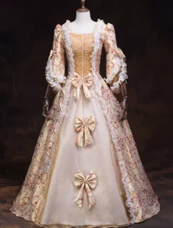 Robe Victorienne Style Marie-Antoinette à Volants Robe de Bal Rococo Élégante