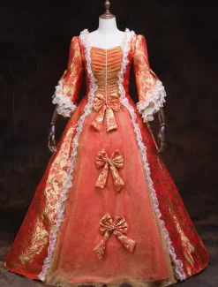 Robe Victorienne Style Marie-Antoinette à Volants Robe de Bal Rococo Élégante