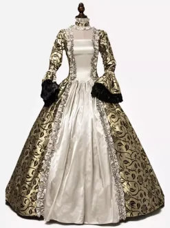 Robe Victorienne Style Marie-Antoinette avec Dentelle Costume de Bal Masqué et Carnaval de Venise Robe Rococo