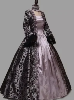 Robe Victorienne Style Marie-Antoinette avec Dentelle Costume de Bal Masqué et Carnaval de Venise Robe Rococo