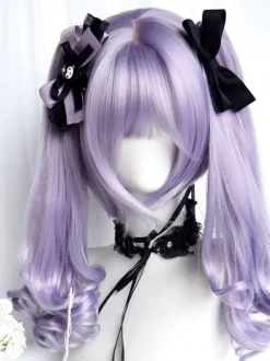 ROCOCO Style Lolita Perruques Violet Longue Fibre Résistant À La Chaleur Accessoires Lolita